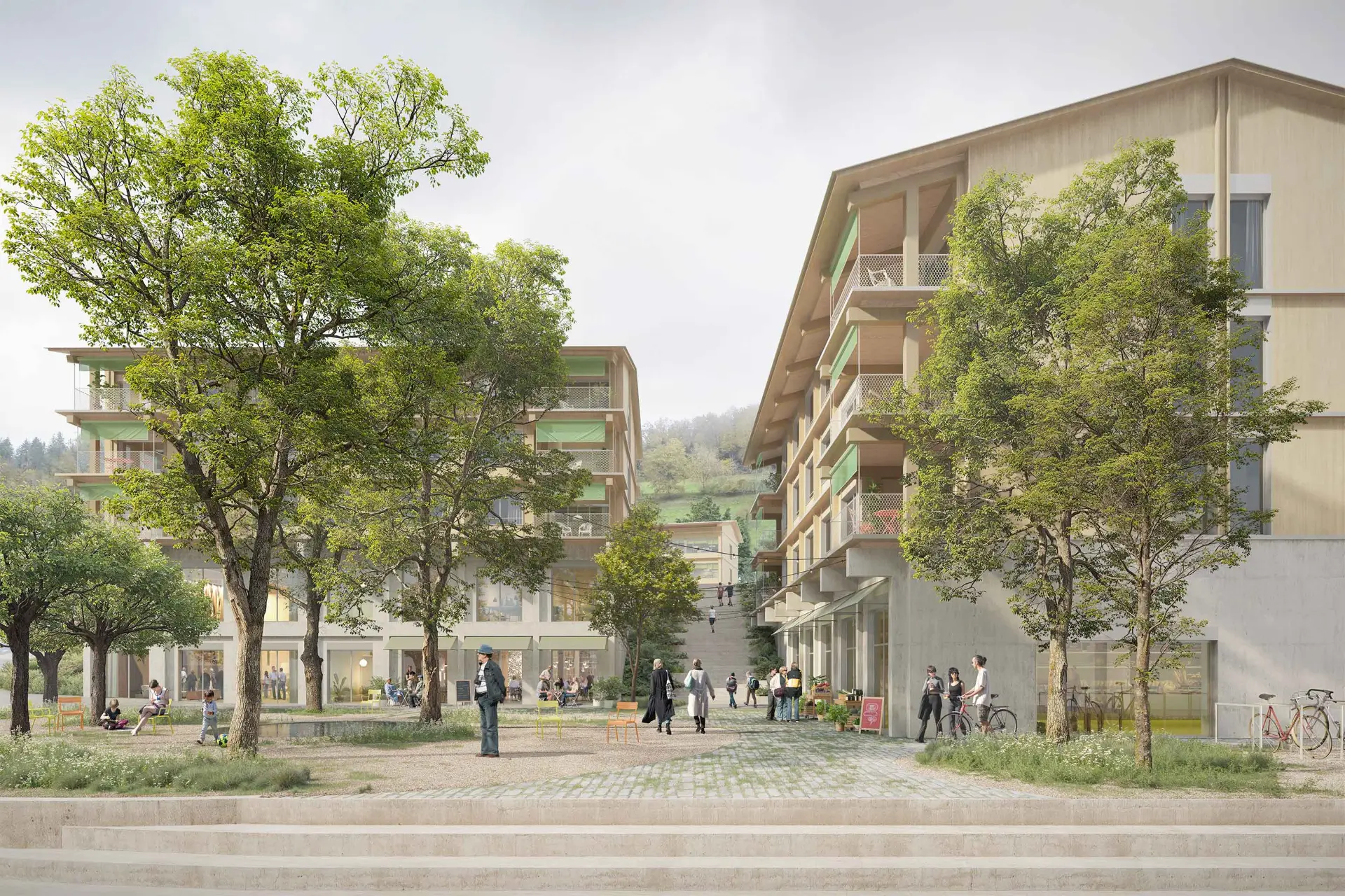 Village center development Egolzwil — Urban Development competition winning project