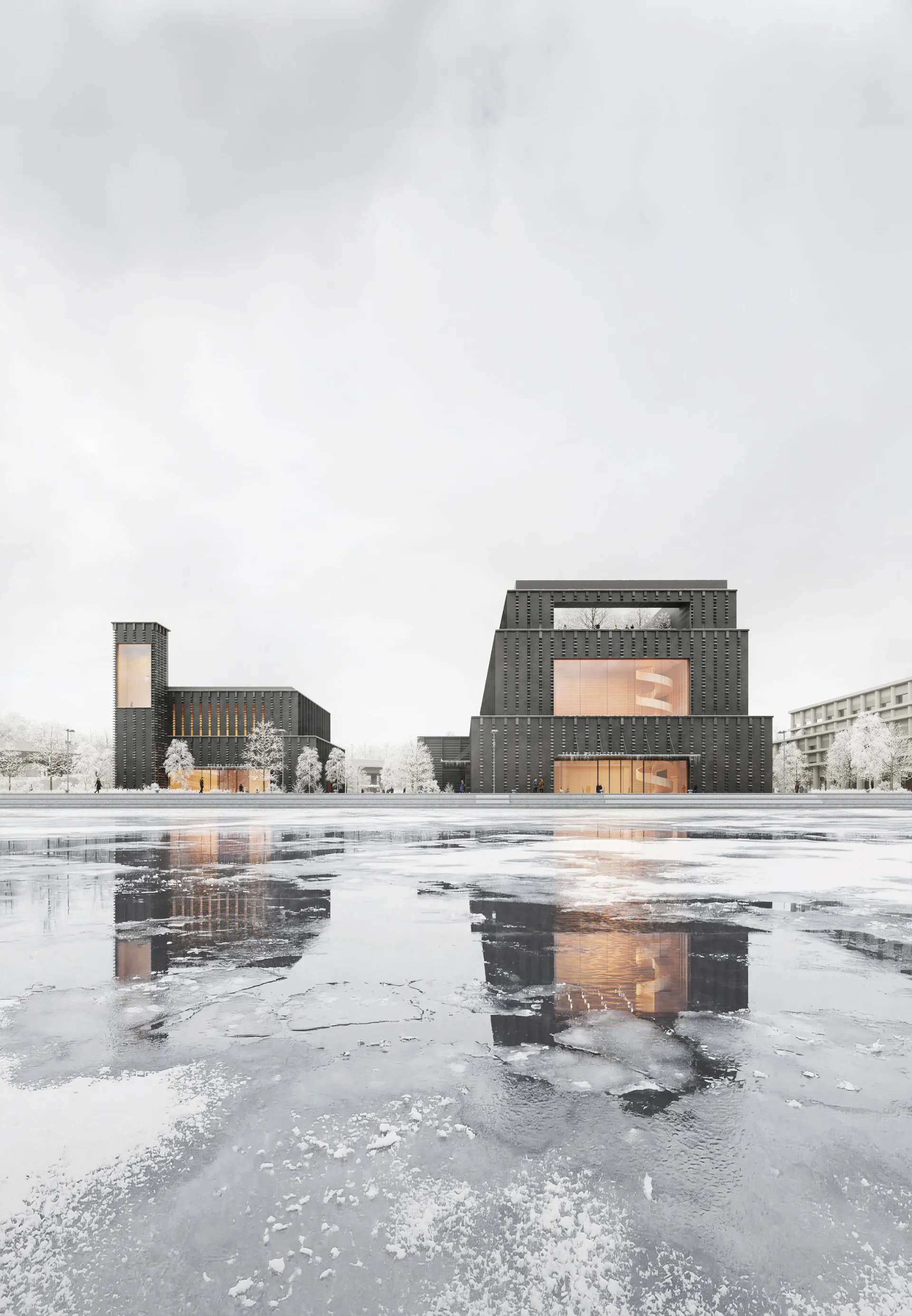 Urban and architectural concept of the Współczesny Theatre on Łasztownia island in Szczecin, Poland — Culture & Arts competition winning project