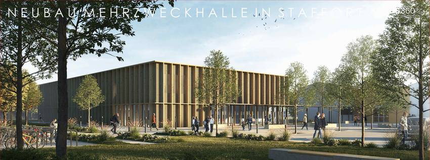 New construction multi-functional Sports Hall Stutensee — Institutional competition winning project