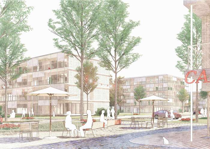 New residential development Waldstadt Königsbergerstraße section north/south in Karlsruhe — Infrastructure & Transport competition winning project
