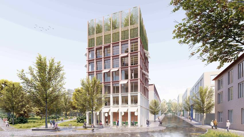 Area Bürgerhospital - New construction of two residential buildings as well as district house with citizens' hall and day-care centre — Corporate competition winning project