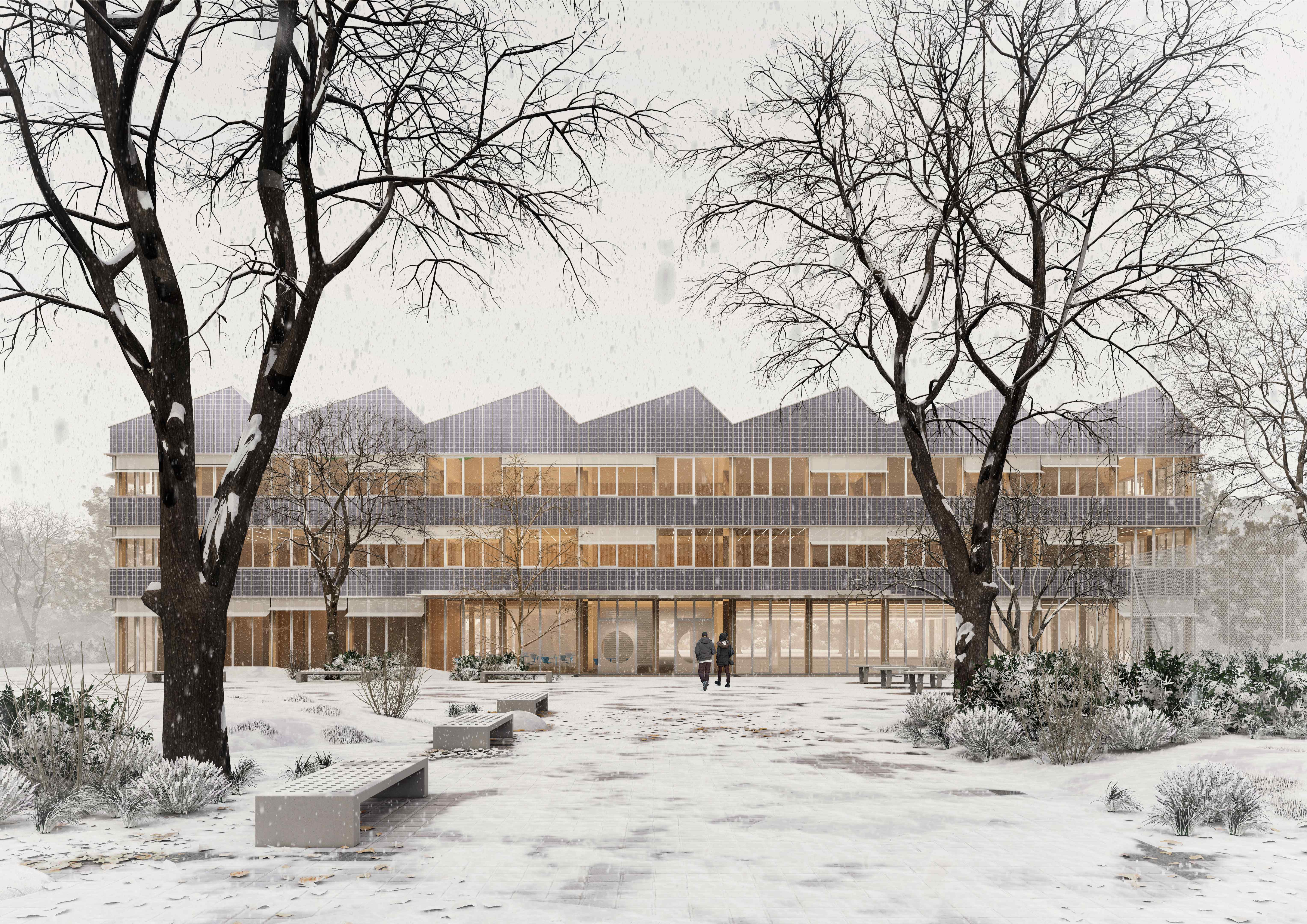 New Construction 101. Oberschule 'Johannes Gutenberg', Dresden — Infrastructure & Transport competition winning project