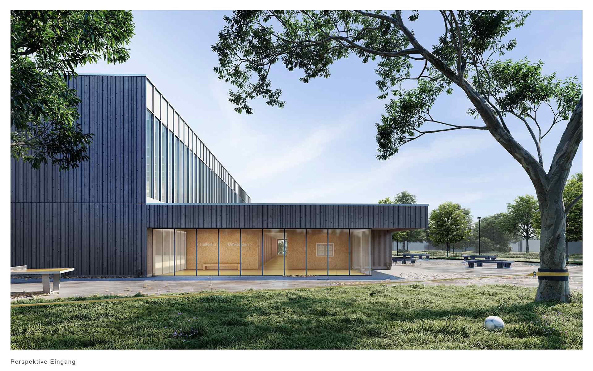 New Construction 4-field Gymnasium — Infrastructure & Transport competition winning project