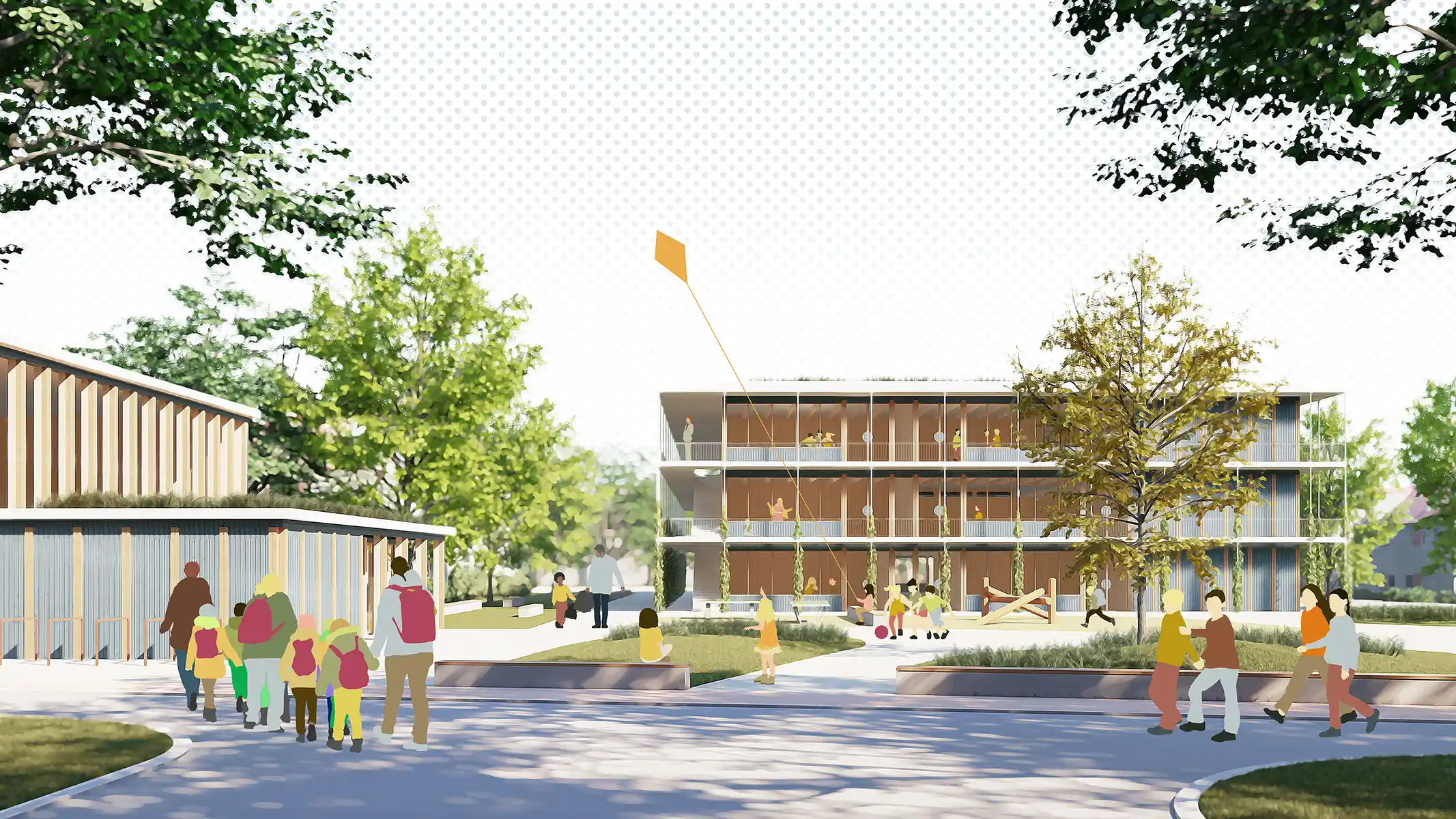 New construction primary school 'Kuppelnau' — Education competition winning project